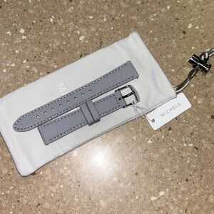 Michele Gray Silicone Watch Strap with Silver Buckle